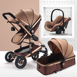 Multifunctional 3 in 1 Baby Stroller High Landscape Stroller  Folding Carriage Gold Baby Stroller Newborn Stroller