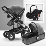 Multifunctional 3 in 1 Baby Stroller High Landscape Stroller  Folding Carriage Gold Baby Stroller Newborn Stroller