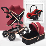 Multifunctional 3 in 1 Baby Stroller High Landscape Stroller  Folding Carriage Gold Baby Stroller Newborn Stroller