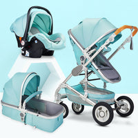 Multifunctional 3 in 1 Baby Stroller High Landscape Stroller  Folding Carriage Gold Baby Stroller Newborn Stroller