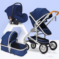 Multifunctional 3 in 1 Baby Stroller High Landscape Stroller  Folding Carriage Gold Baby Stroller Newborn Stroller