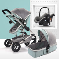 Multifunctional 3 in 1 Baby Stroller High Landscape Stroller  Folding Carriage Gold Baby Stroller Newborn Stroller