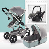 Multifunctional 3 in 1 Baby Stroller High Landscape Stroller  Folding Carriage Gold Baby Stroller Newborn Stroller