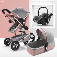 Multifunctional 3 in 1 Baby Stroller High Landscape Stroller  Folding Carriage Gold Baby Stroller Newborn Stroller