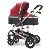 Multifunctional 3 in 1 Baby Stroller High Landscape Stroller  Folding Carriage Gold Baby Stroller Newborn Stroller