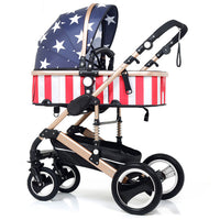 Multifunctional 3 in 1 Baby Stroller High Landscape Stroller  Folding Carriage Gold Baby Stroller Newborn Stroller