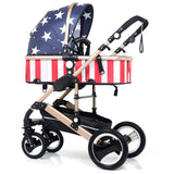 Multifunctional 3 in 1 Baby Stroller High Landscape Stroller  Folding Carriage Gold Baby Stroller Newborn Stroller