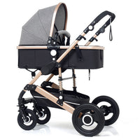 Multifunctional 3 in 1 Baby Stroller High Landscape Stroller  Folding Carriage Gold Baby Stroller Newborn Stroller