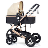 Multifunctional 3 in 1 Baby Stroller High Landscape Stroller  Folding Carriage Gold Baby Stroller Newborn Stroller