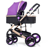 Multifunctional 3 in 1 Baby Stroller High Landscape Stroller  Folding Carriage Gold Baby Stroller Newborn Stroller