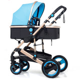 Multifunctional 3 in 1 Baby Stroller High Landscape Stroller  Folding Carriage Gold Baby Stroller Newborn Stroller